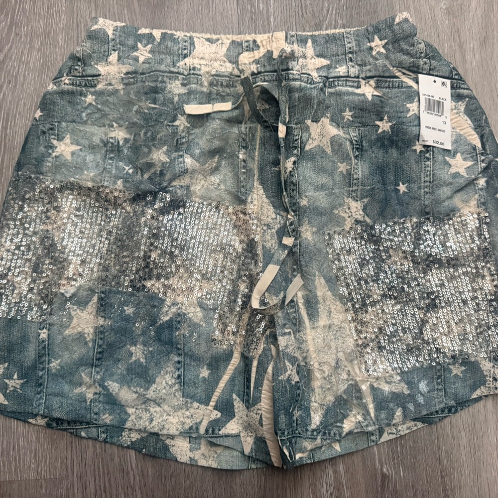 Starry Blue Jean Shorts for Women